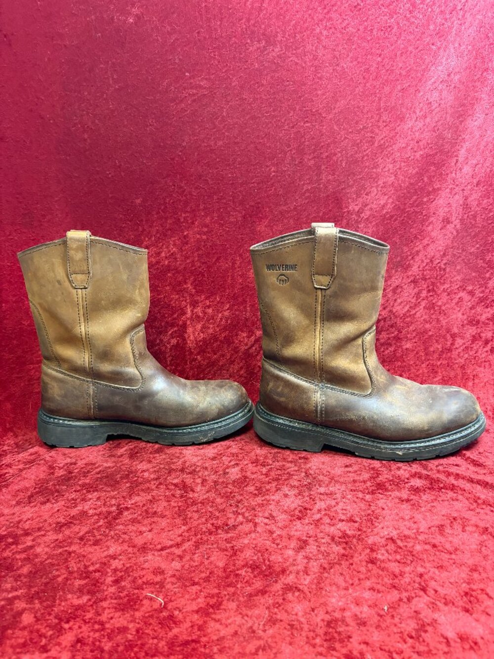Wolverine Men’s Leather Work Boots – Size 10 EW (Extra Wide)